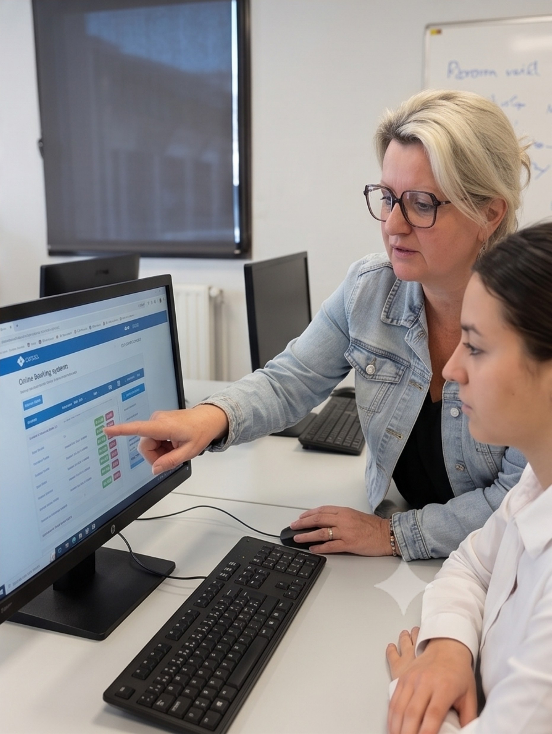 Carole Skevée en formation avec une stagiaire
